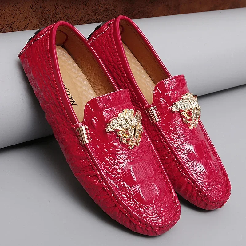 casual leather ride breathable soft men\'s flats color lazy loafers large sizeshoes for men shoes men leather original