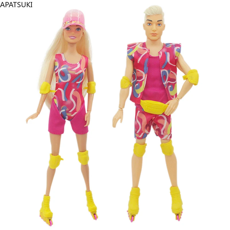 Moda filme patinação roupas conjunto para boneca barbie roupas casaco superior shorts sapatos skate acessórios para ken menino bonecas 1/6 crianças brinquedo