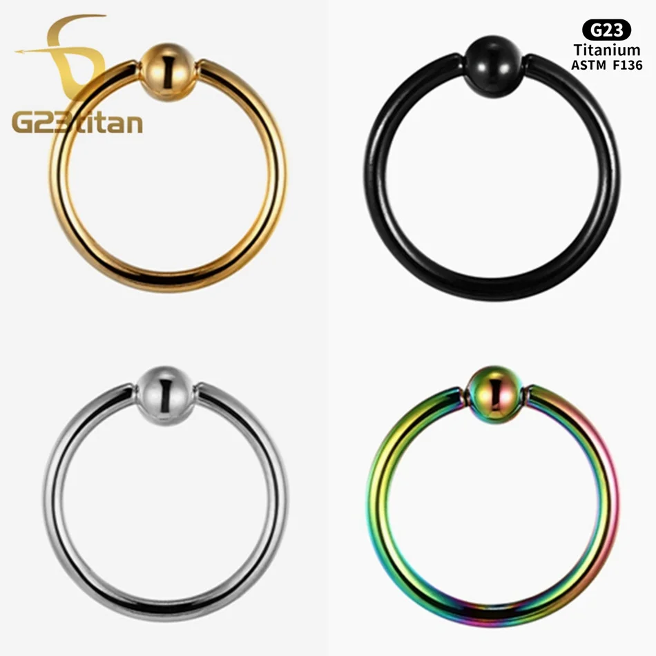 1/10pc ASTM‑F136 Titanium 16G Captive Bead Ring CBR for Septum Nose Lip Cartilage Helix Conch Hoop Earring Body Piercing Jewelry