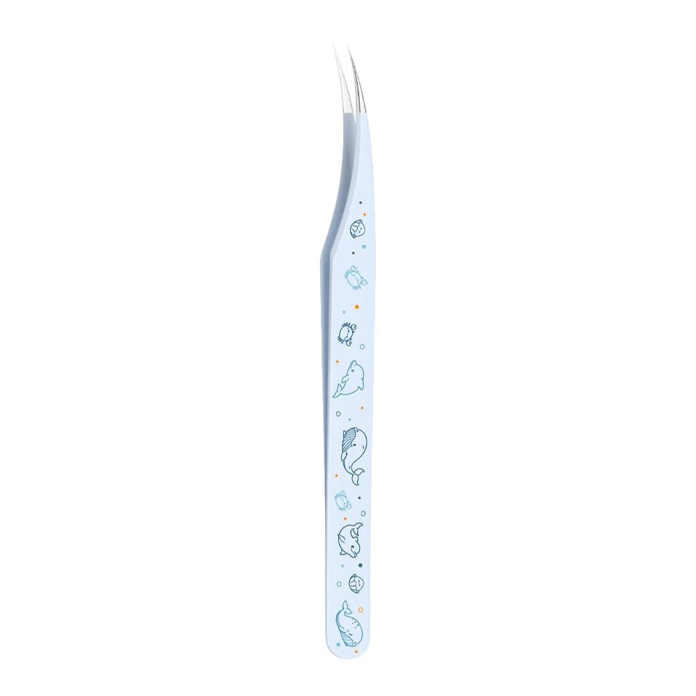 Stainless Steel Scrapbook Tweezers High Precision Anti-static Eyelash Tweezers Cartoon Pattern False Eyelash Tweezers