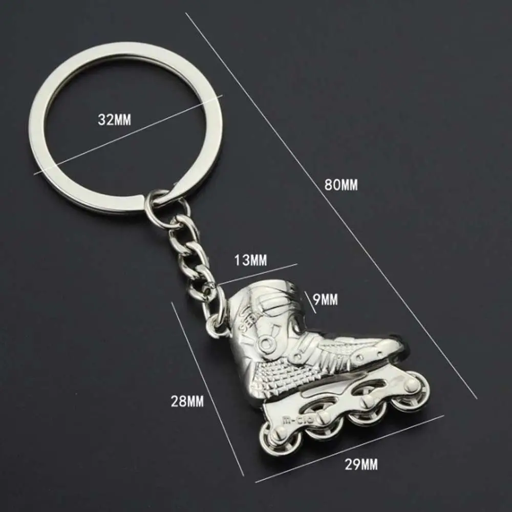 1 PCS Fashion Skate Key Chain Creative Roller Skate Keyring Durable Zinc Alloy Single Row Skating Pendant