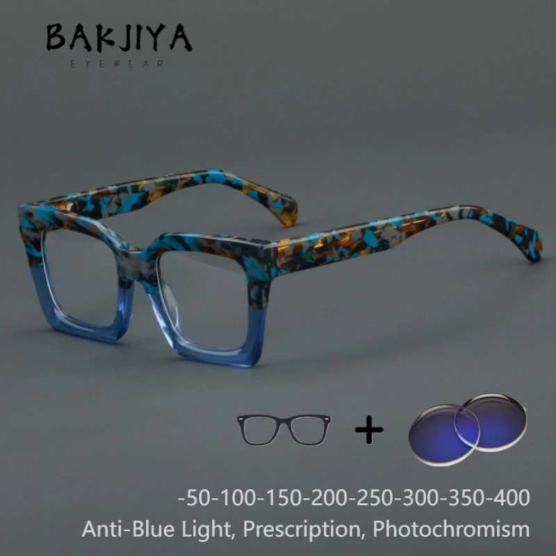 

Vintage Punk Oversized Acetate Square Eyeglasses Frames Men and Women Trend Designer Computer Optics Prescription Glasses Frames