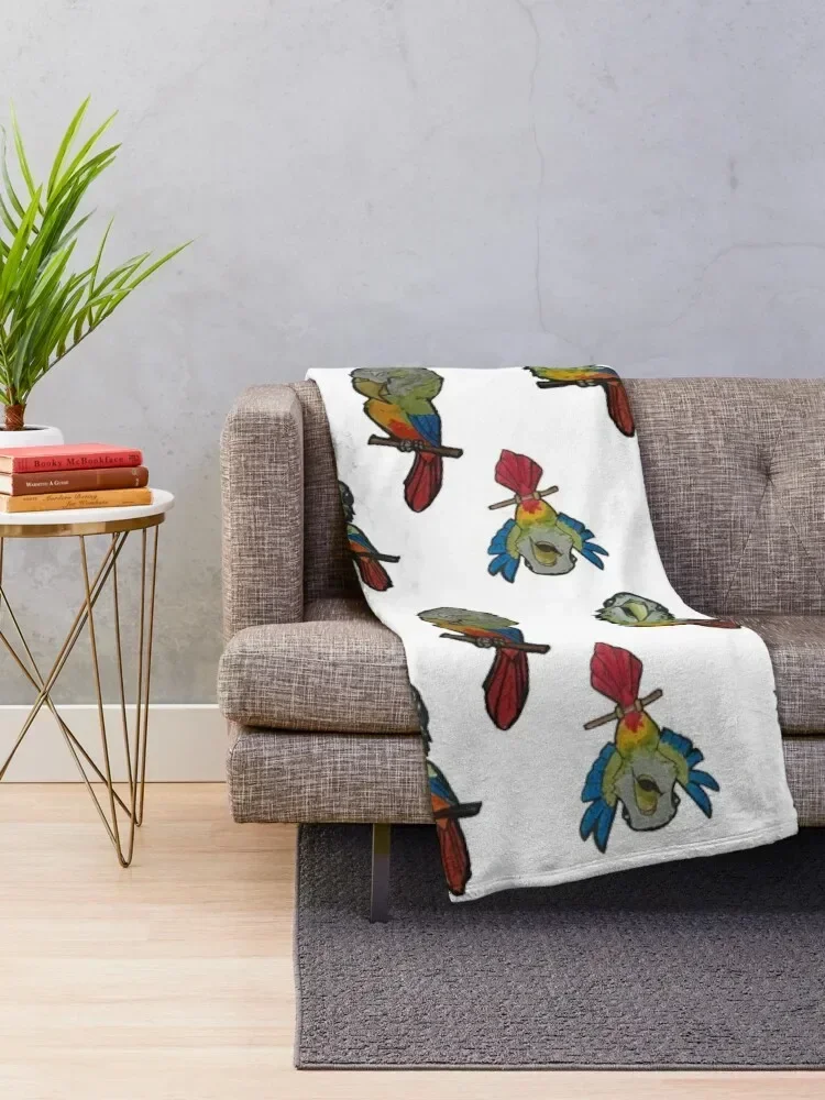 Pineapple green cheek conure collection Throw Blanket Camping Warm Furry Blankets