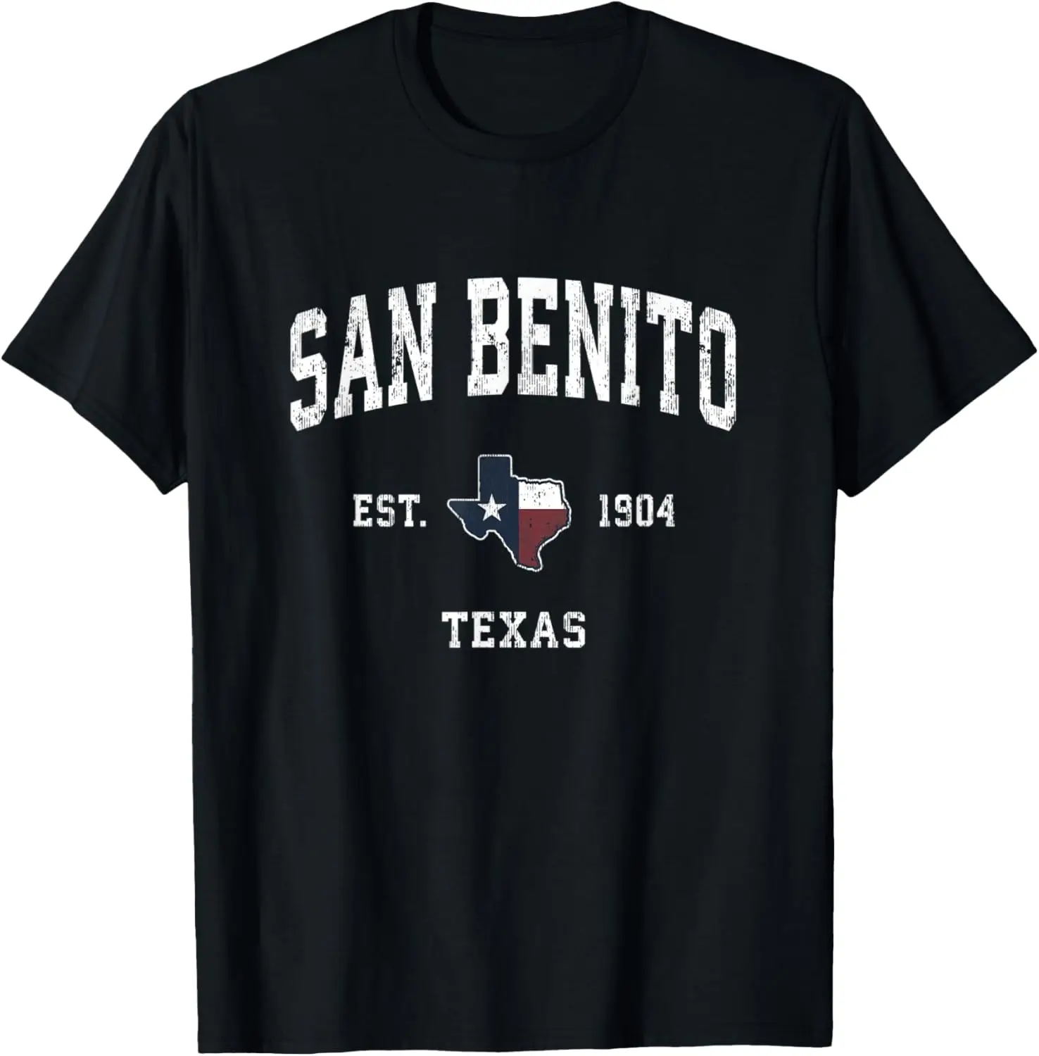 

San Benito Texas TX Vintage State Flag Sports Design T-Shirt