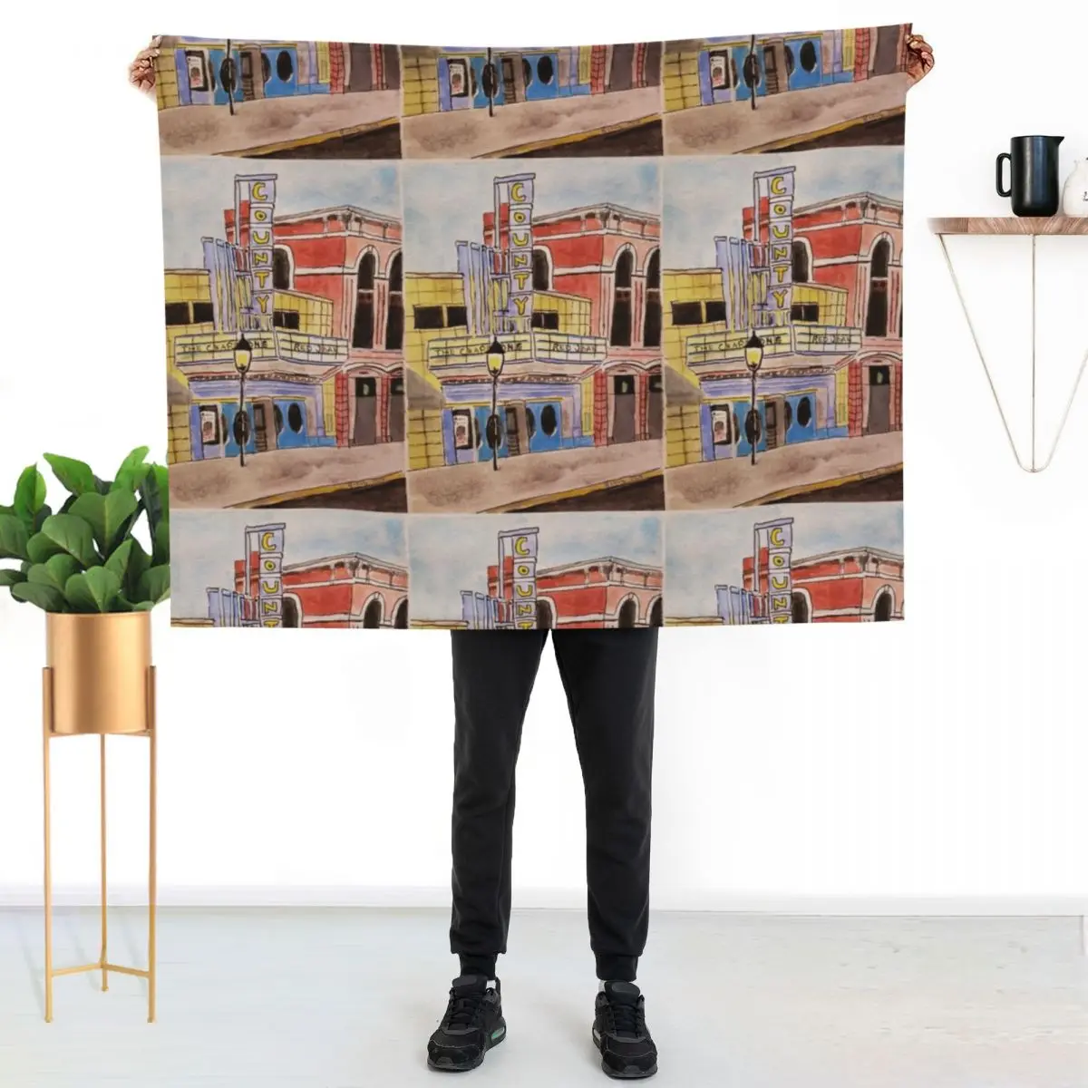Doylestown theater painting Throw Blanket Softest Polar christmas gifts manga Warm blankets and throws Blankets