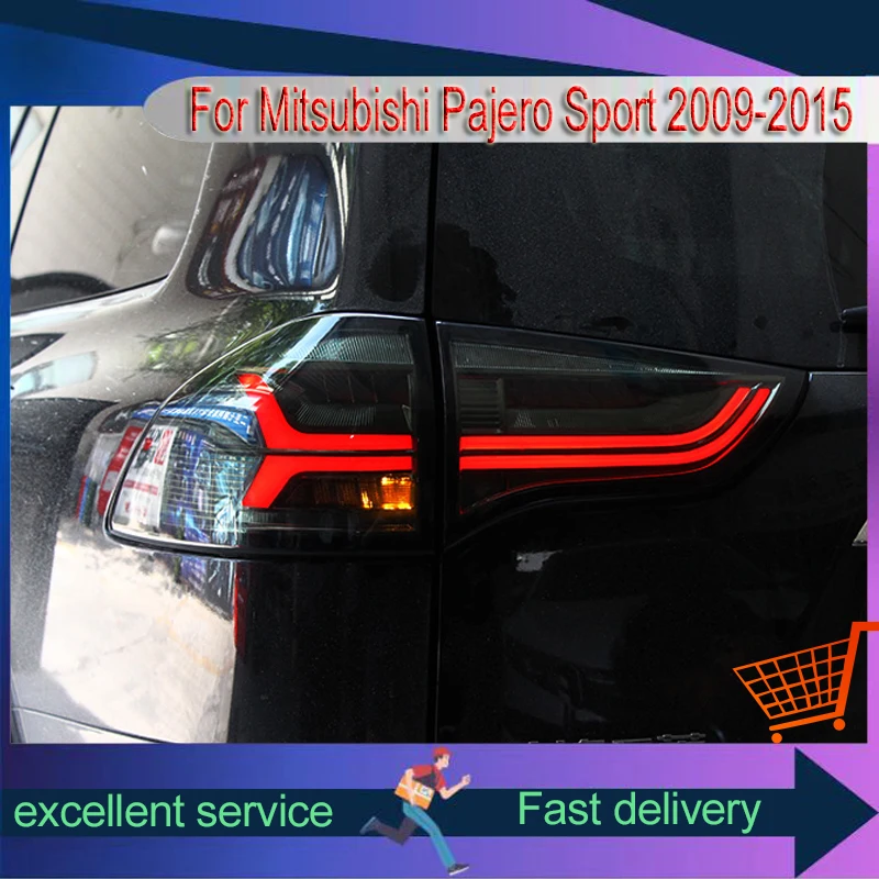 Car Styling For Mitsubishi Pajero Sport 2009-2015 Taillight LED Tail Light Modified Audi Style Dynamic Auto DRL Lamp Accessories