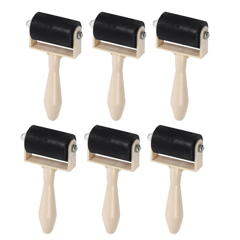 6Pcs Printmaking Rollers Multi-Functional Ink Painting Art Craft Tool for Stamping Embossing Block Printing Set