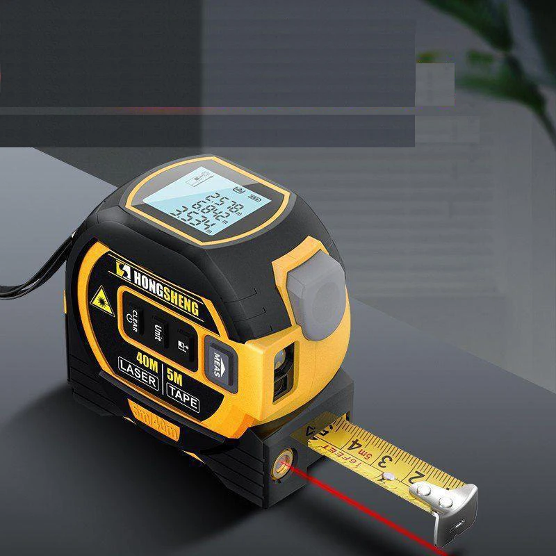 

3 in 1 Laser Tape Measure 40m/60m Digital Tape Measure & 5m Measuring Tape - Measuring Pythagorean, Area, Volume, M/in/Ft Unit