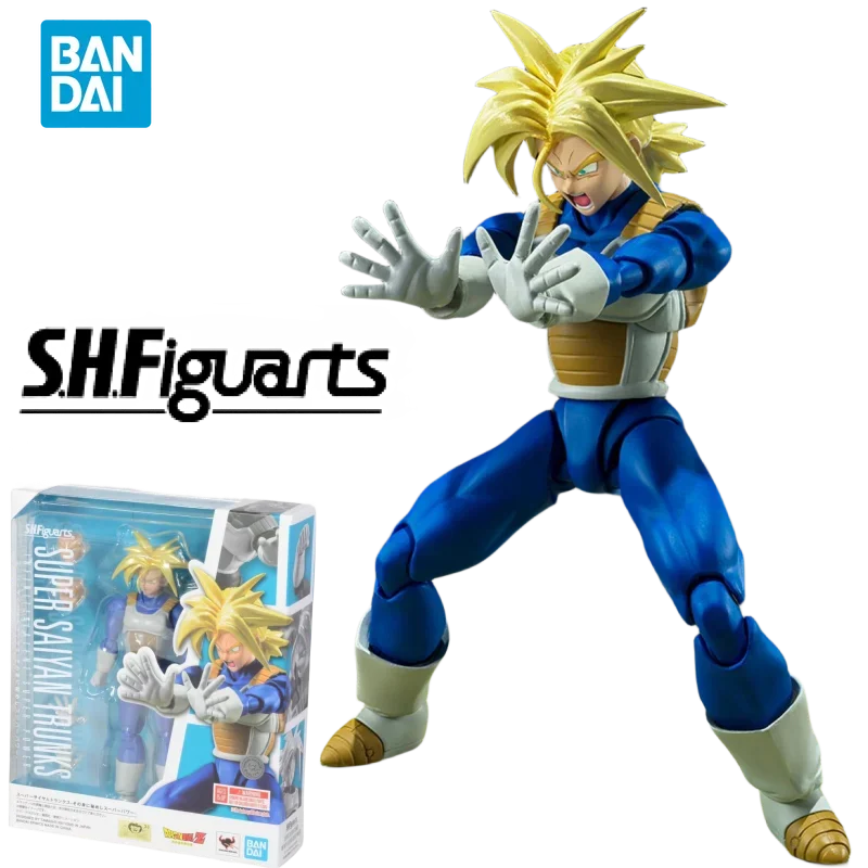 Bandai Genuine Dragon Ball Anime Figure SHF Super Saiyan TRUNKS Action Figure Toys for Children Gift Collectible Model Ornaments