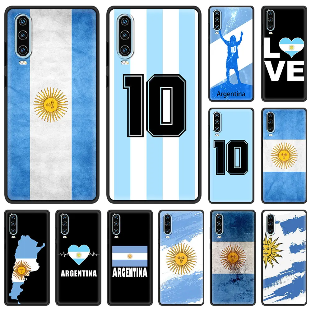 Argentina Flag Soccer 10 Phone Case For Huawei P30 Lite Shell For Huawei P50 Pro P20 P40 Lite E P Smart Z 2021 Y9 Y7a 2019 Cover