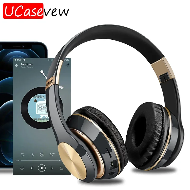 

Bluetooth Earphones Over-ear Foldable Computer Wireless Headphones with Mic Noise Cancellation HIFI Stereo Gaming Music Headset
