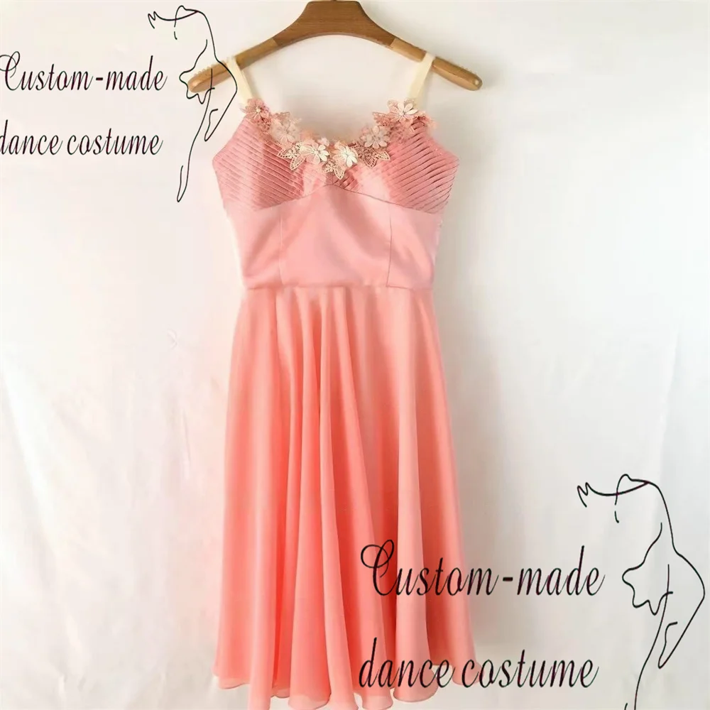 チャイコフスキー レディース バリエーション バレエ スカート、スカイブルー、ピーチピンク、ホワイト、二重ロングシフォンスカート