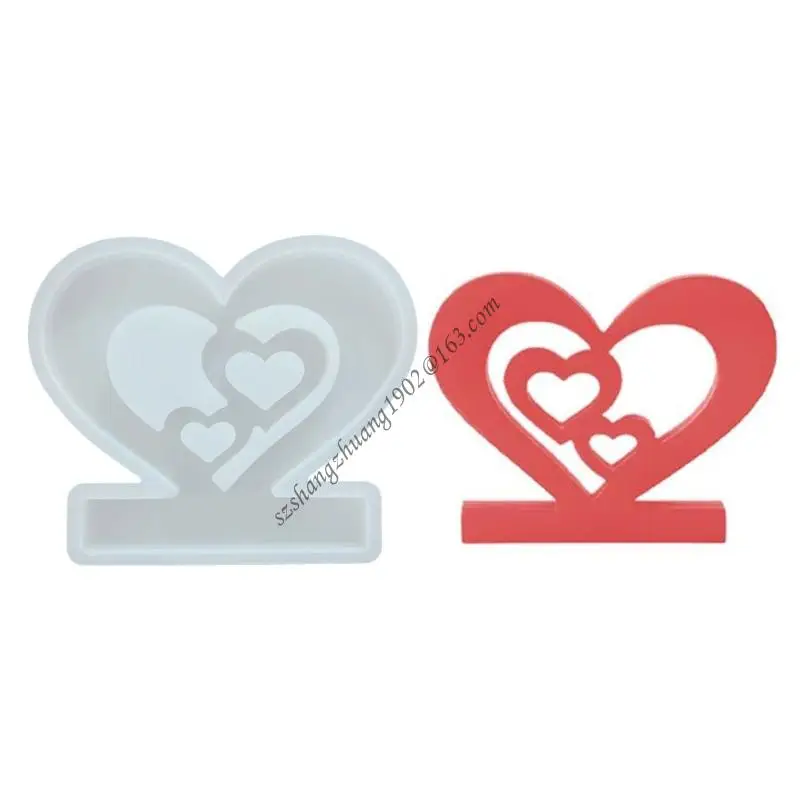 

Q6RB Heart Shaped Silicone Mold For DIY Candlestick Crafts Home Decoration With Hollow Design Easy Release