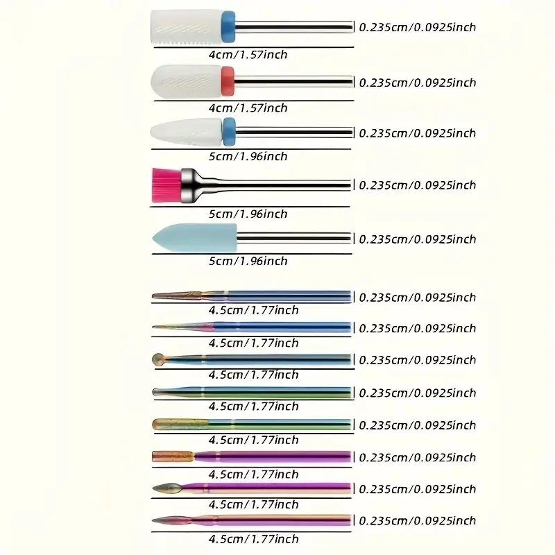 13Pcs/Box Professional Ceramic Nail Drill Bit Set Electric Manicure Nail File Bit For Acrylic Gel Nails And Cuticles