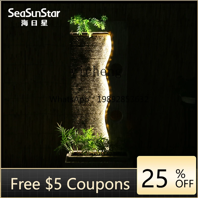 L2-3  Feng Shui Ornament Home Lucky Water LED Living Room Flower Planting Floor Creative Night Scene Decoration