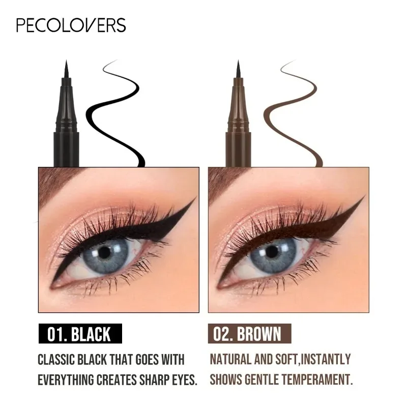 4PCS Liquid Black Eyeliner,Ultra-fine Tip for Precise Application, Quick-drying, Long-lasting Eye Makeup, Natural-looking Pencil view 2