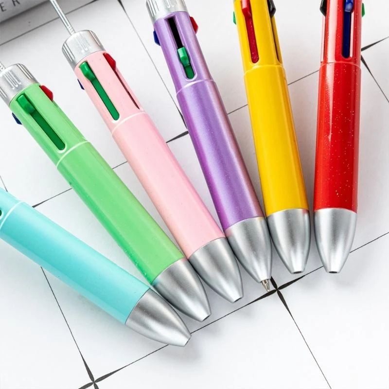 Beadable Multicolor Pen 4 Color in 1 Retractable Ballpoint Pen for Office School