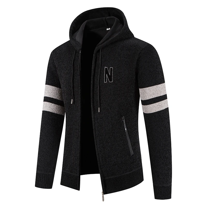 New Winter Men Hooded Cardigans Casual Sweatercoats Male Thicker Warm Sweaters Jackets Hoodies Sweaters Autumn Cardigans 3XL