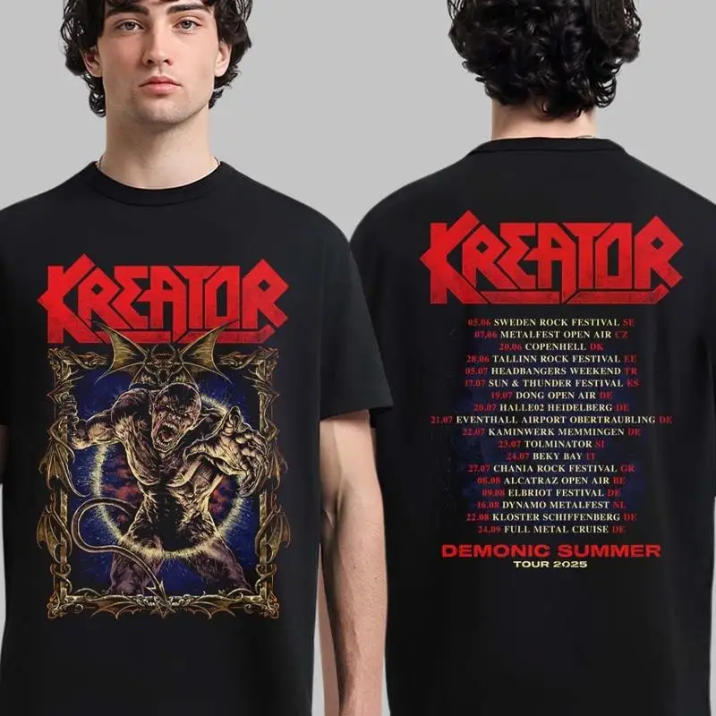 

Kreator Demonic Summer Tour 2025 Merch Two Sided T Shirt All Size S 3XL