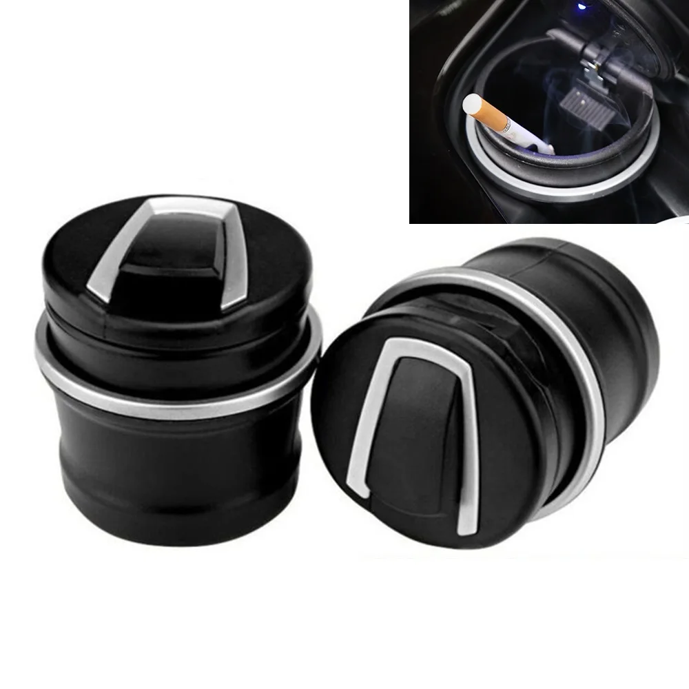 

Universal Car Ashtray With Led Lights With Cover Creative Personality Covered Car Inside The Car multi-function Car Supplies New