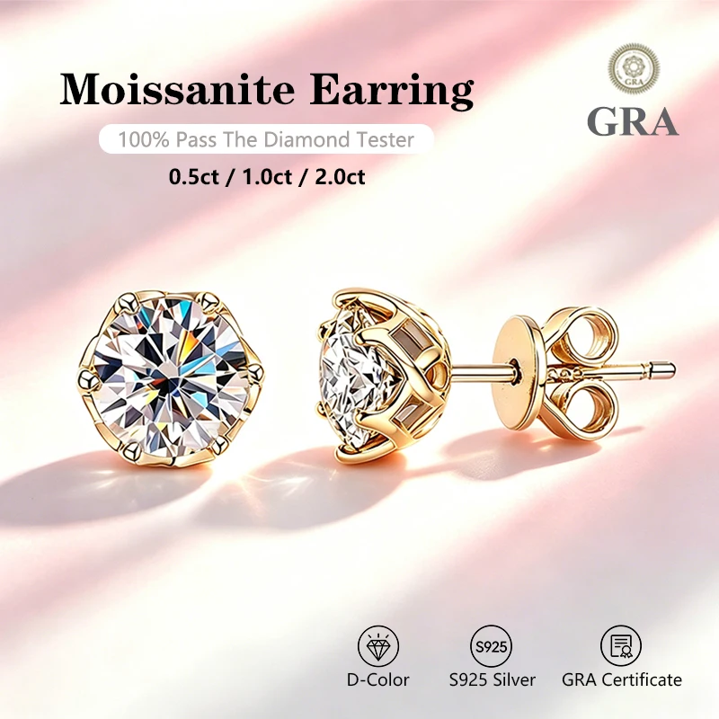 #77 Latest Moissanite Stud Earrings Offers