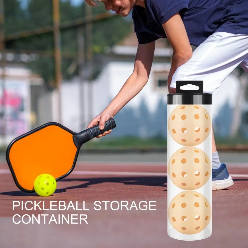 Pickleball Ball Storage Tube with Lid Badminton Baseball Tennis Ball Holder Clear Sports Ball Storage Box Pickleball Accessories