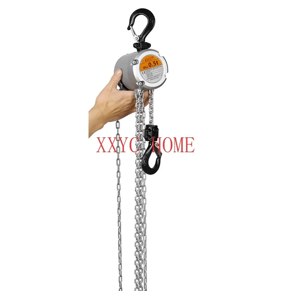 KACC Mini Hand Chain Hoist Hook Mount 0.25/0.5 Ton Capacity 3M Lift  CE Certificate Portable Manual Lever Block Lifting