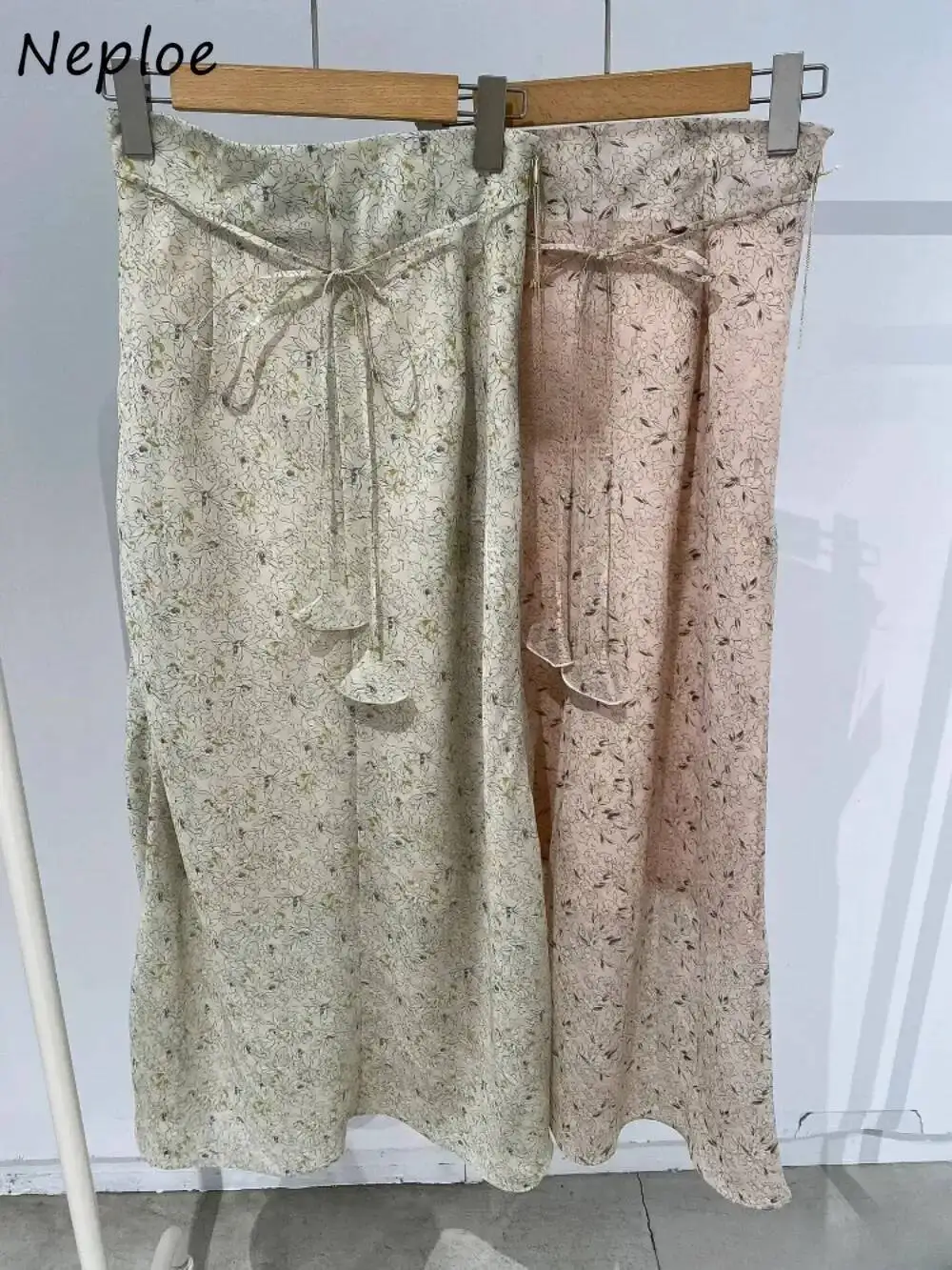 

Юбки с высокой талией и милым принтом French Moda, облегающие универсальные тонкие шифоновые юбки на шнуровке Faldas, японская юбка трапециевидной формы средней длины