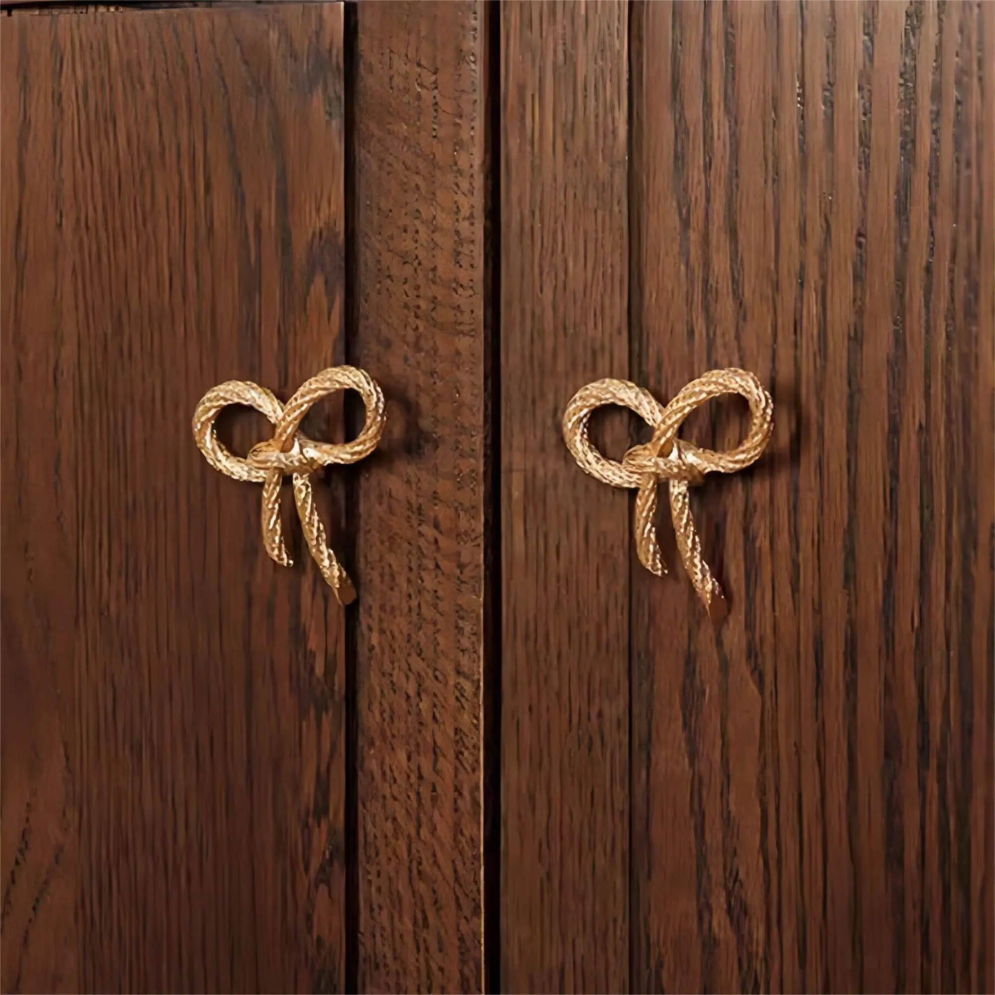 Solid Brass Bowknot Creative Cabinet Handles Home Decor Bedroom Wardrobe Pulls Gold Drawer Knobs Elegant Furniture Hardware