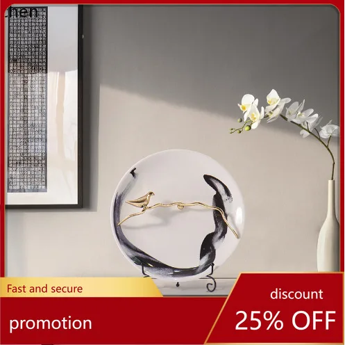 

CZ Decorative Piece for Living Room TV Cabinet Entrance Display Home Decor Soft Decoration Wine Cabinet Decoration Ceramic Plate