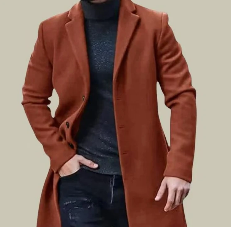 For Casual Outings Mens Winter Trench Coat Warm Trench Coat Winter Wear Autumn Wear  New Condition Polyester Fabric