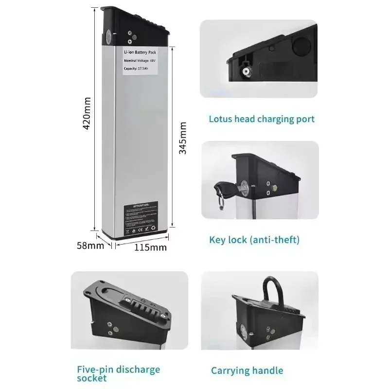 

Engwe EP-2 pro Bike Replacement Battery 48V/52V Upgraded Version 17Ah 15Ah 13Ah 10.5Ah Compatible with Mate X DCH-009q