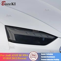 For Audi A5 8T 8F 8W6 S5 RS5 2012-Present Accessories 2 Pcs Car Headlight Protective Film Vinyl Transparent Black TPU Sticker