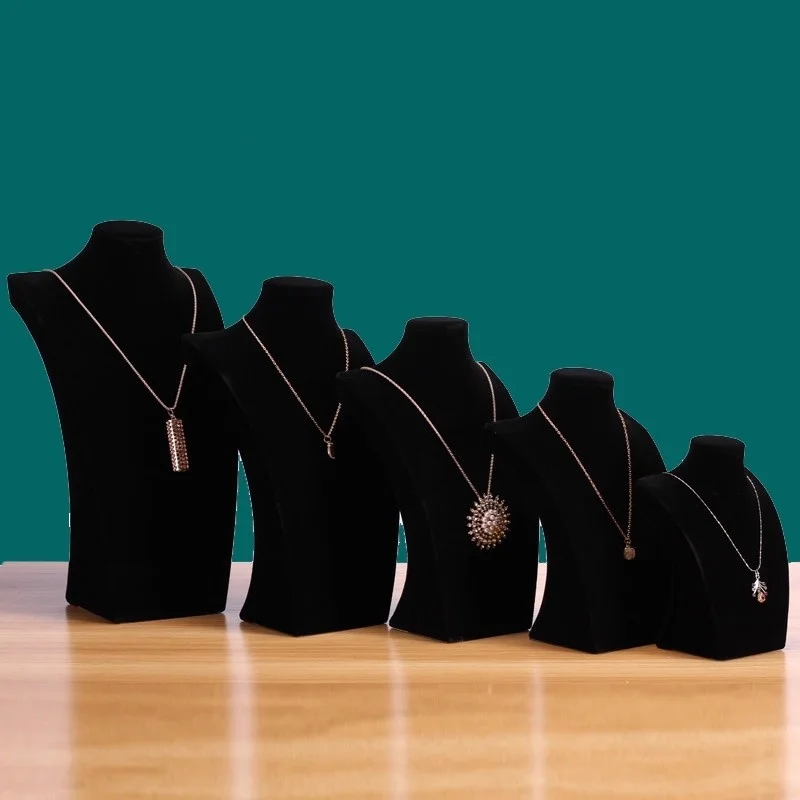 Mannequin  Velvet Necklace Pendant Chain Jewelry Bust Neck Display Stand Holder Mannequin Necklace Pendant Window Display