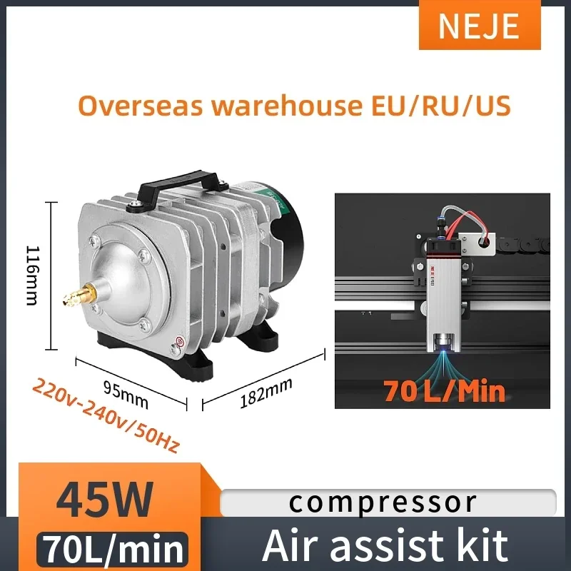 NEJE Air Compressor 45W 70L/Min Air Outputfor Air Assist Pump For Laser Cutting Engraving Machine