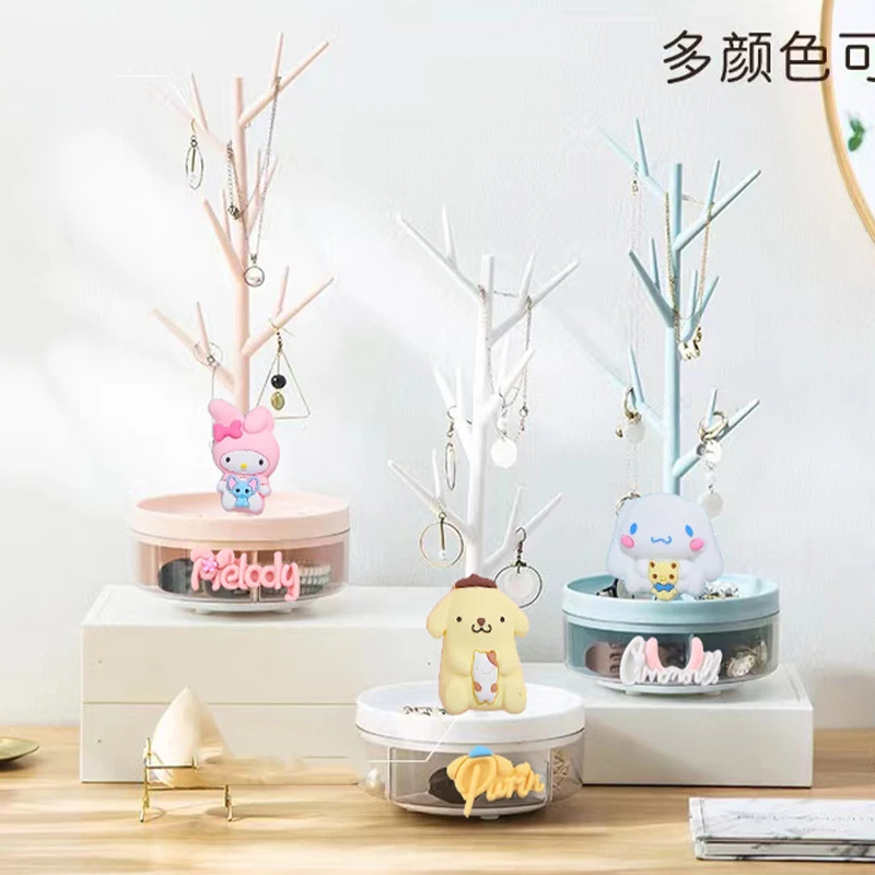 

Sanrio Kawaii Hello Kitty Ins Style Jewelry Shelf My Melody Kuromi Anime Cartoon Cute Exquisite Creative Girl Gift Storage Rack