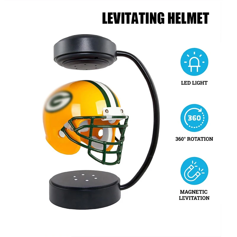 Levitating Football Helmet Electromagnetic Stand Super Bowl 32 Rugby Souvenir Gift Helmets Magnetic Suspension Desk Decoration