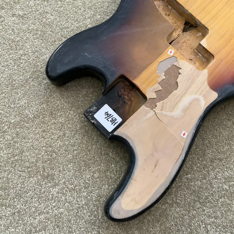 HB764 4 Strings ELectric Bass Body PB Pickups Solid Wood With Synthetic wood DIY Guitar Parts Replace Accessories Paints Damage