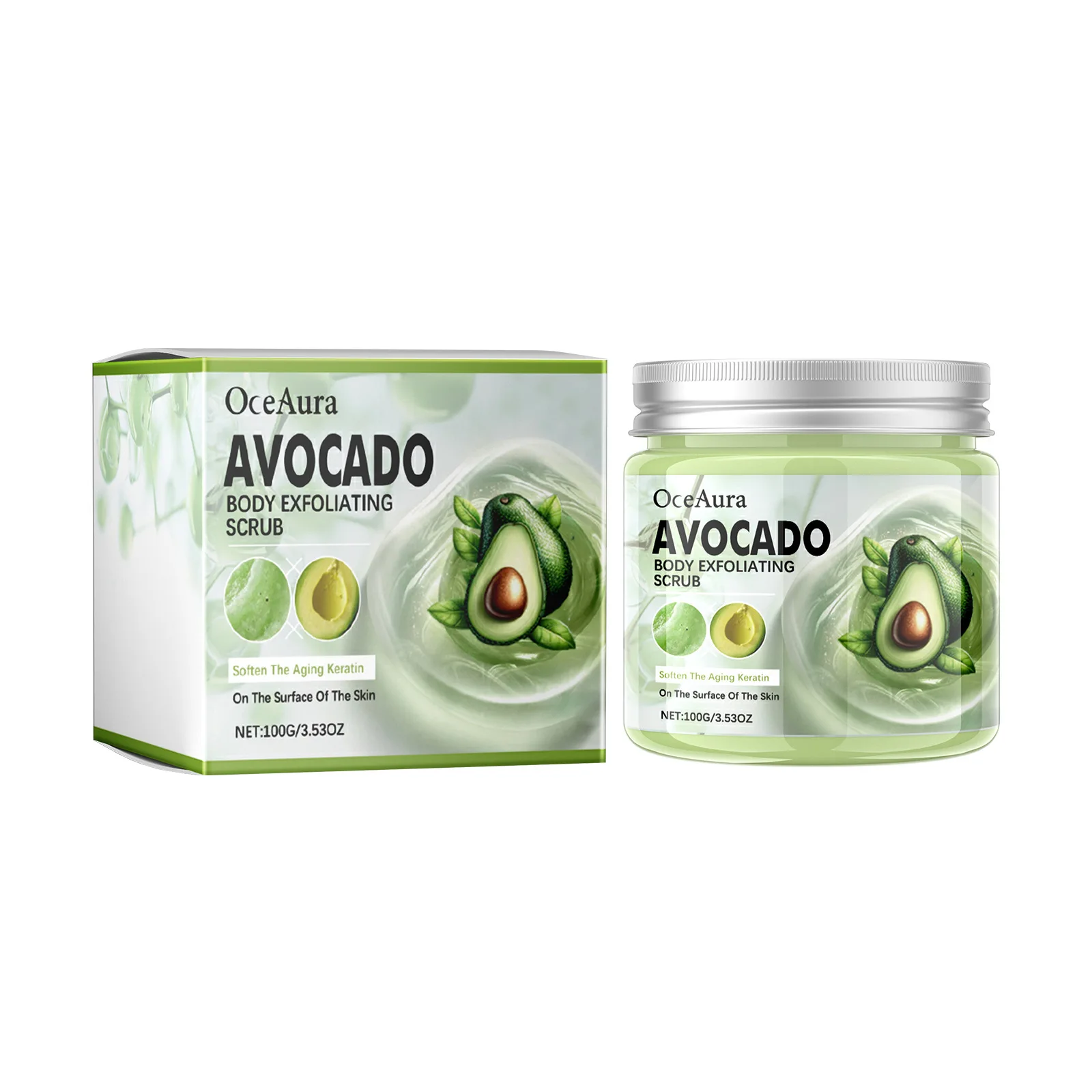 Scrub schiarente per il corpo all'avocado migliora l'esfoliazione rimozione della pulizia profonda oscuramento promuove ammorbidire la crema Scrub idratante per le ascelle