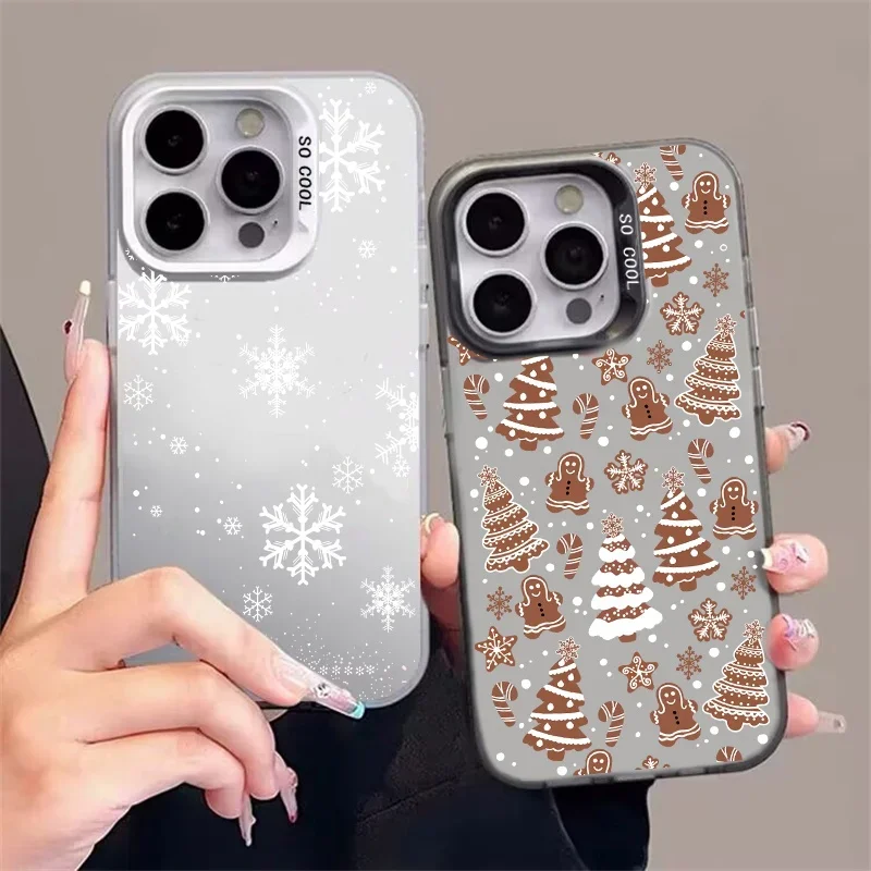 Winter Snowflakes Christmas Case For OPPO Reno 16 15 14 13 12 11 F Pro 8T 7 8 10 Pro Plus Find X8 5G Shockproof Hard IMD Cover
