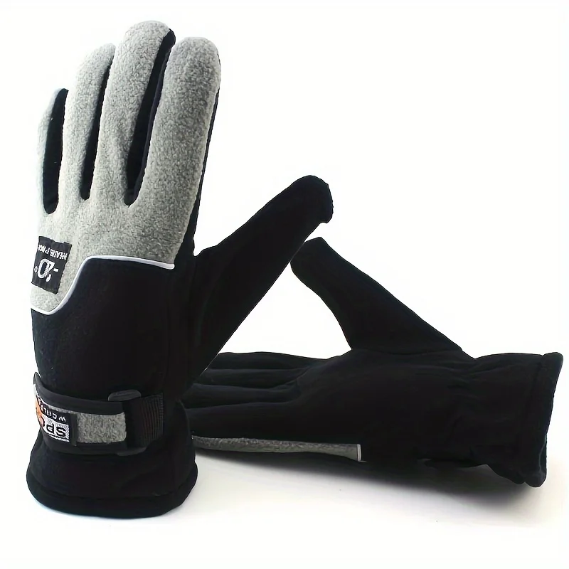 AliExpress NONE Winter Women Men Fleece Full Finger Gloves Warm Gloves Ski Gloves Outdoor Sport Motorcycle Cycling Snow Gloves Unisex