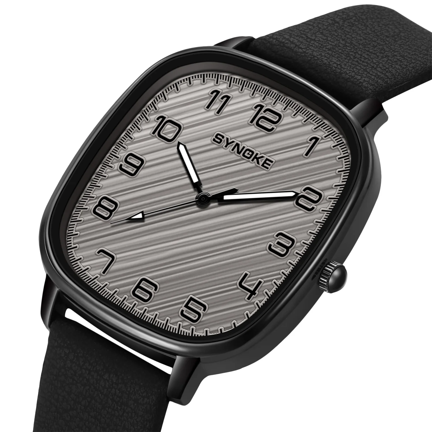 Watch For Men SYNOKE Top Brand Alloy Case With Leather Strap Suitable For Middle-aged And Elderly People