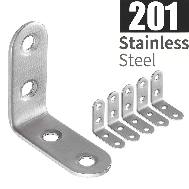 6 ชิ้นสแตนเลส 90 องศามุม L รูปวงเล็บ, 40 มิลลิเมตร X 40 มิลลิเมตร X 16 มิลลิเมตรมุมรั้ง Joint Bracket Fastener Heavy Duty โลหะ