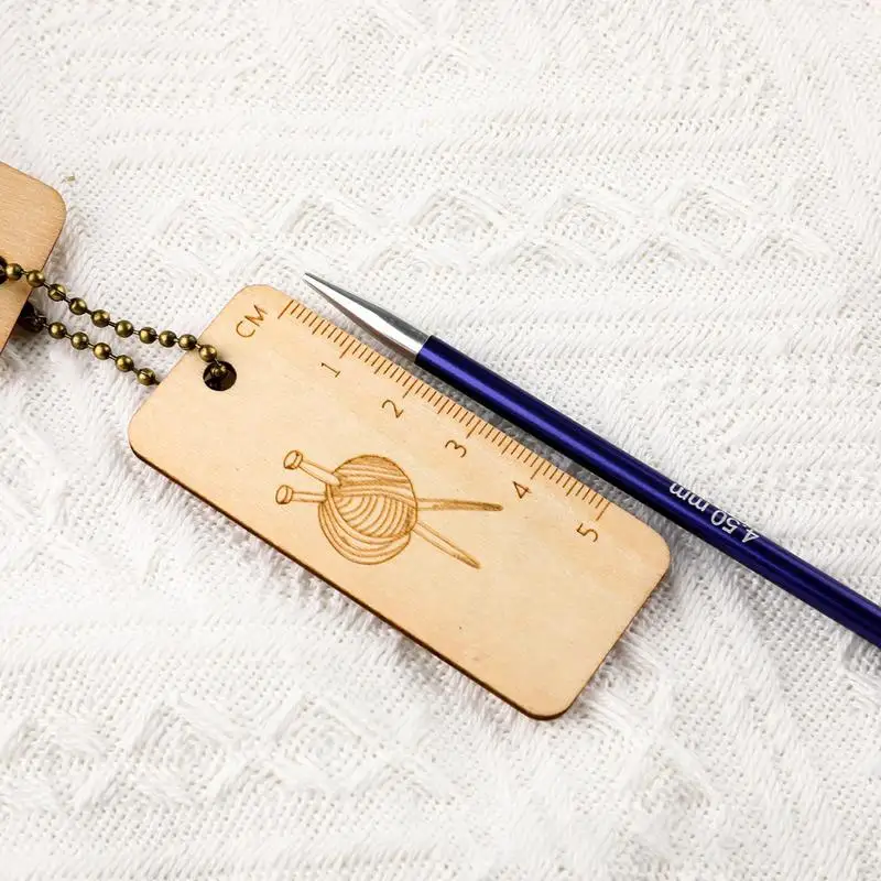 Régua De Agulha De Tricô De Madeira, Ferramenta De Medição, Régua Retangular Crochet Hooks, Acessórios De Costura DIY