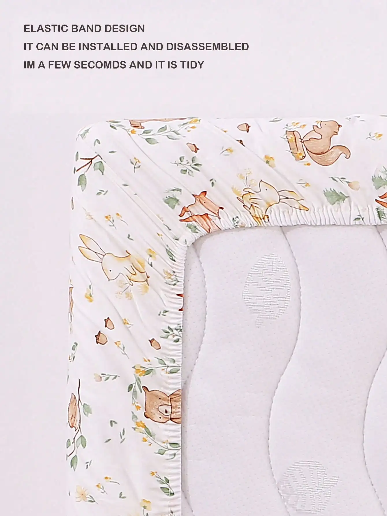 1pc Baby Crib Fitted Sheet with Pure Cotton Fabric For Boys Girls, Mattress Cover Fitted Sheet For 120*60cm/47*24*4in