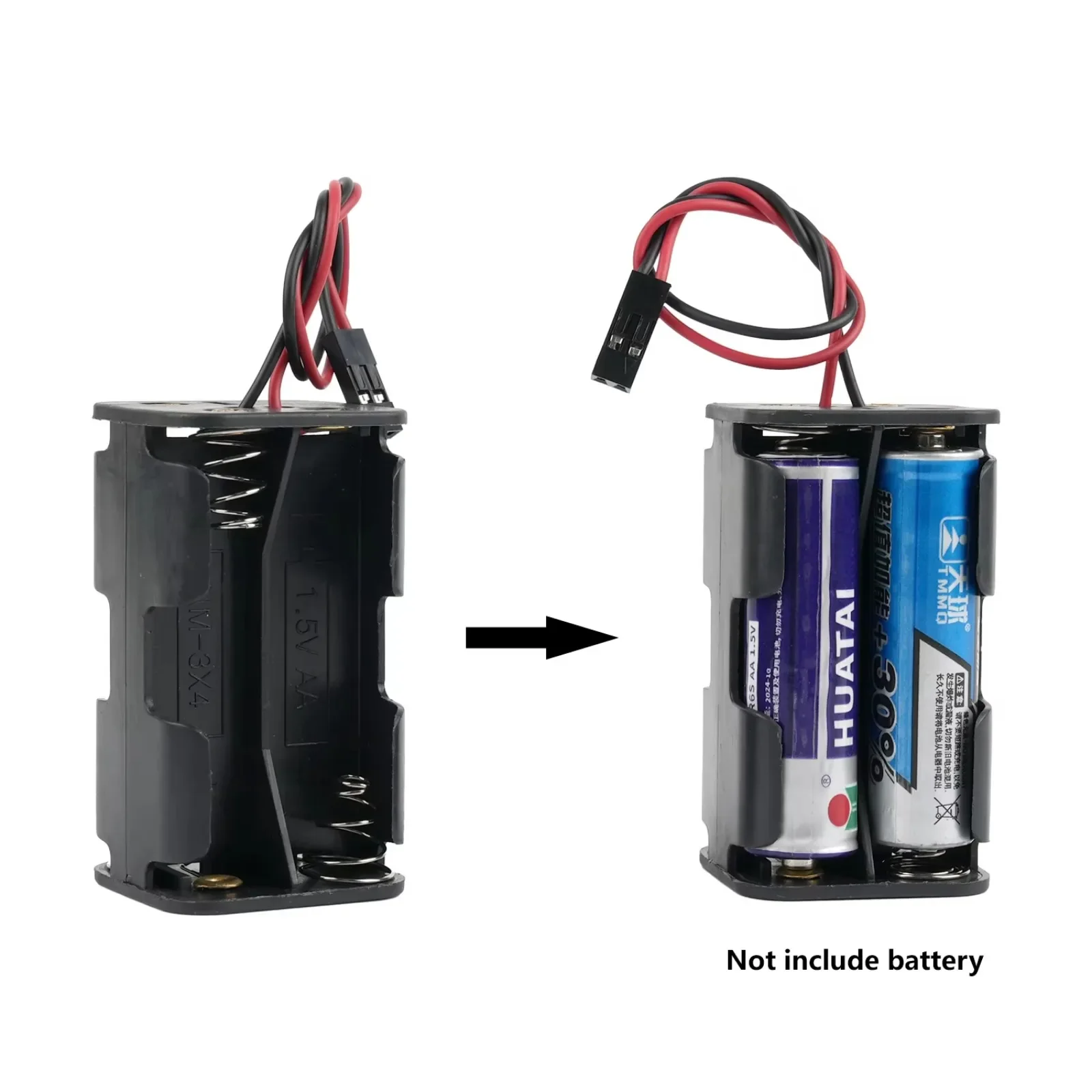 4 Cell AA Battery Holder Box Case 6V 3 Pin Connector Cable Board Parts Set Compatible for RC Steering Gear Tester DIY