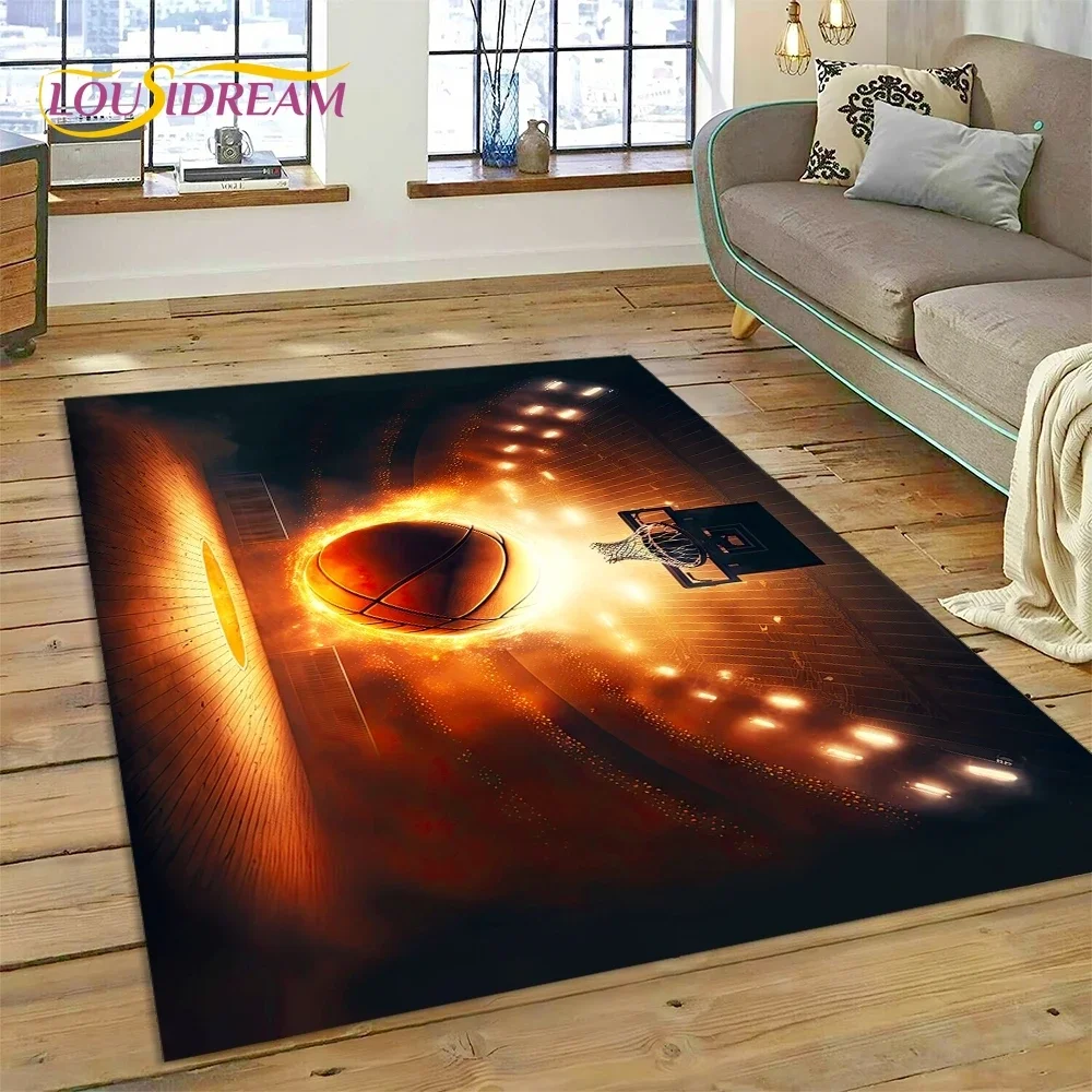 

Basketball Court Frame Cartoon Carpet Rug for Bedroom Living Room Home Sofa Decoration,Children Game Large Decor Floor Mat Gift