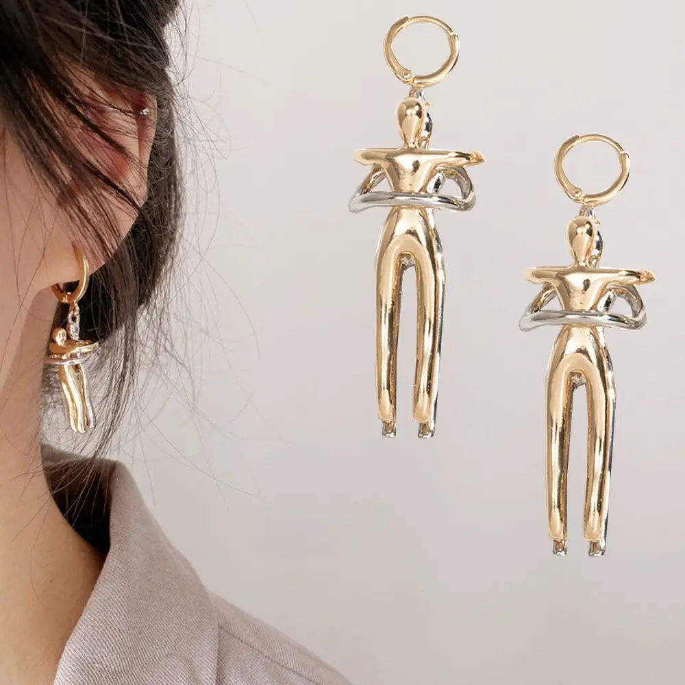 Personality Party Jewelry Two people Hugging Stereoscopic Hoop  Earrings Drop Earrings Dangle Earrings Fashion  Accessories