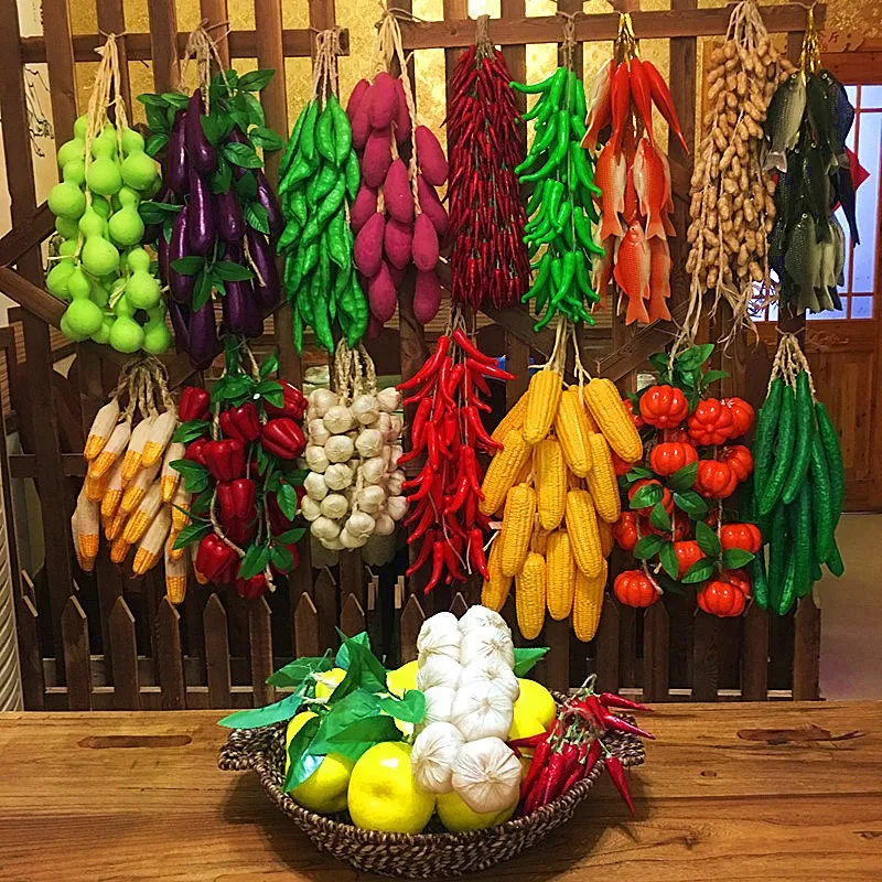 Artificial Simulation Food Vegetables Fake Chili Pepper Fruit Photography Props For Decoration Room Home Christmas Wall Decor