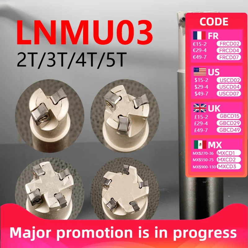 

LNMU03 holder CNC lathe turning tool indexable milling cutter Fast feed milling cutter bar for LNMU0303ZER milling insert